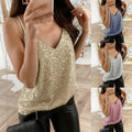 VORINASequin Top with Deep V - NeckWomen's Top