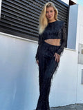 VORINASequined Crop Top and Pant SetWomen's Outfit Set