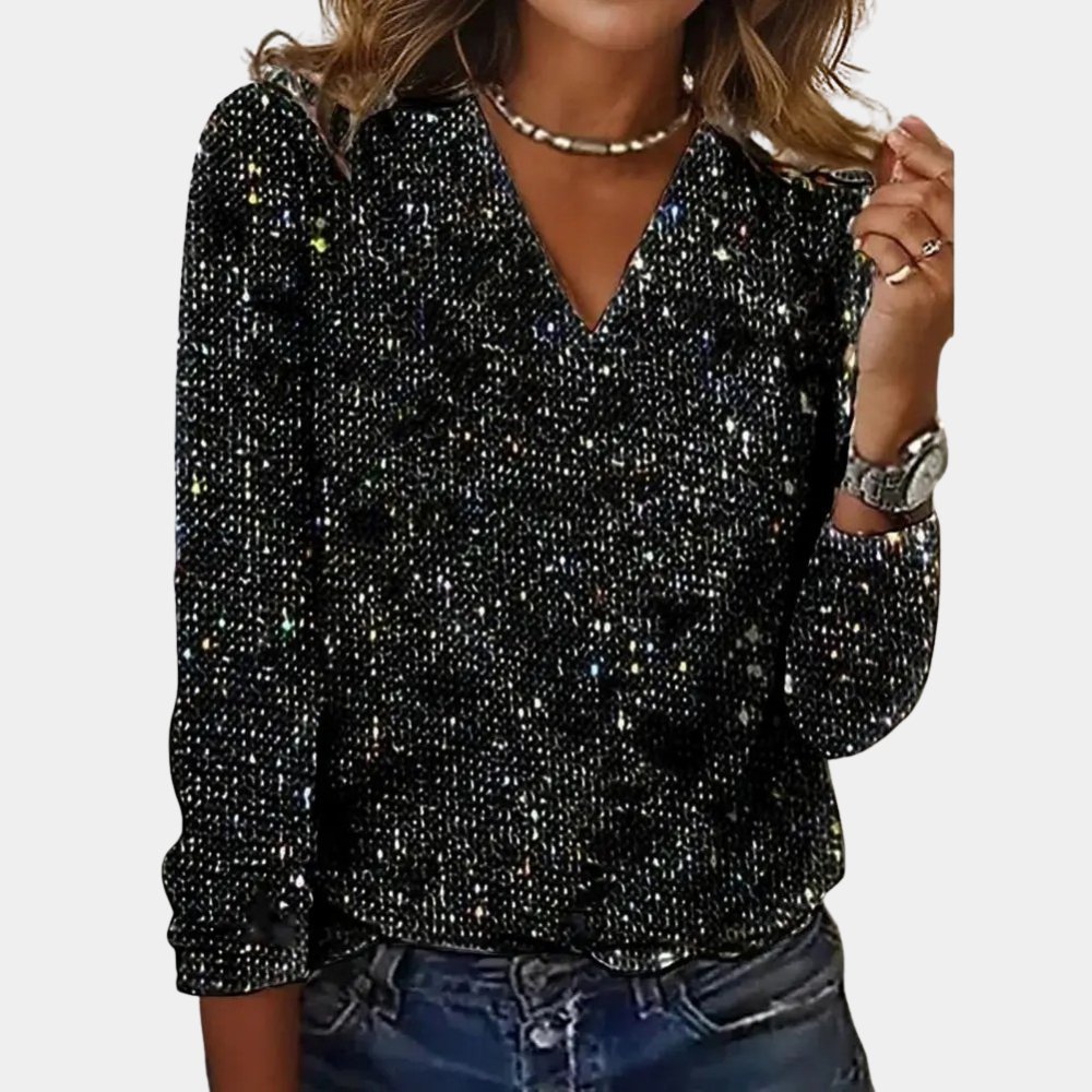 VORINASparkling Sequin TopWomen's Blouse