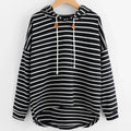 VORINAStriped Casual HoodieWomen's Hoodies