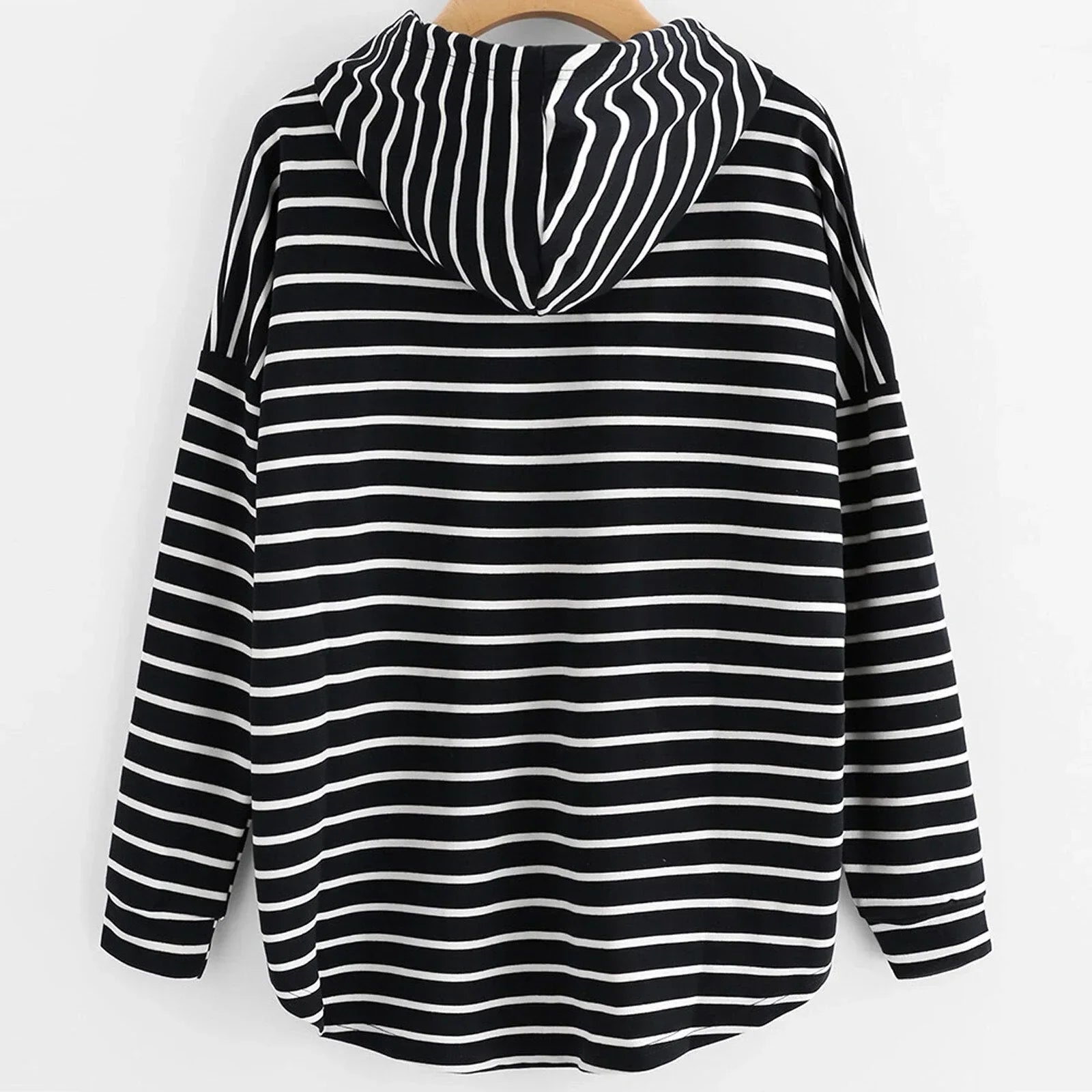 VORINAStriped Casual HoodieWomen's Hoodies