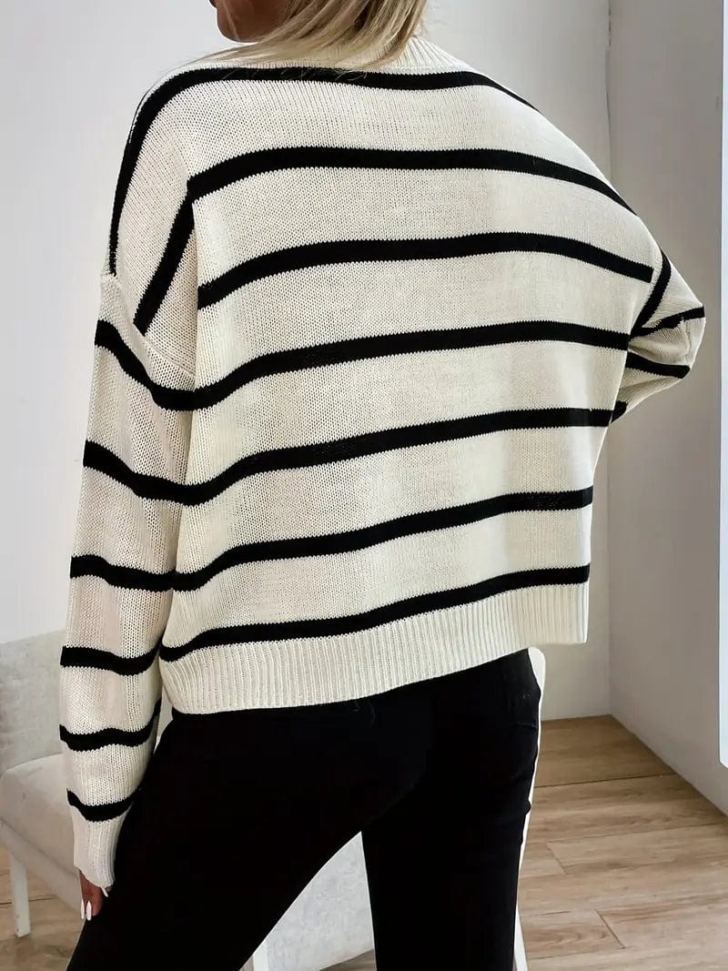 VORINAStriped Knit PulloverSweater