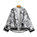 VORINAVintage - Inspired Print Puffer Jacket – Bold and Cozy OuterwearWoman jacket