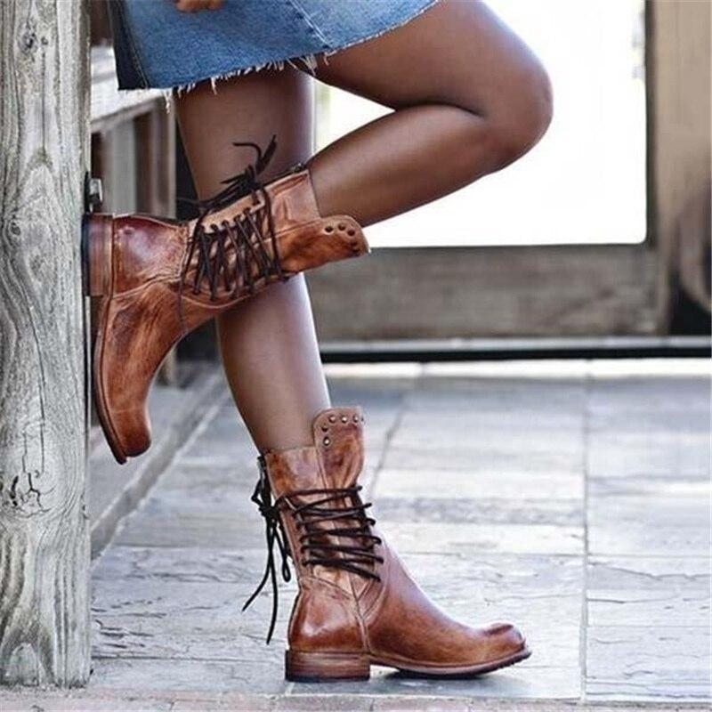 VORINAVintage Lace - Up Leather Bootsboots