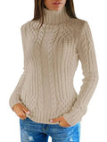 VORINAWhite Cable Knit Turtleneck SweaterSweater