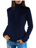 VORINAWhite Cable Knit Turtleneck SweaterSweater