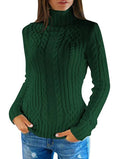 VORINAWhite Cable Knit Turtleneck SweaterSweater