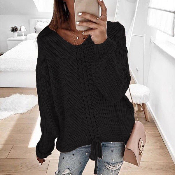 Vorina Luxury FashionWomen's Loose Knit TopWomen's Sweaters