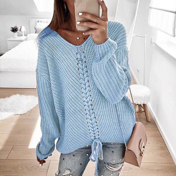 Vorina Luxury FashionWomen's Loose Knit TopWomen's Sweaters