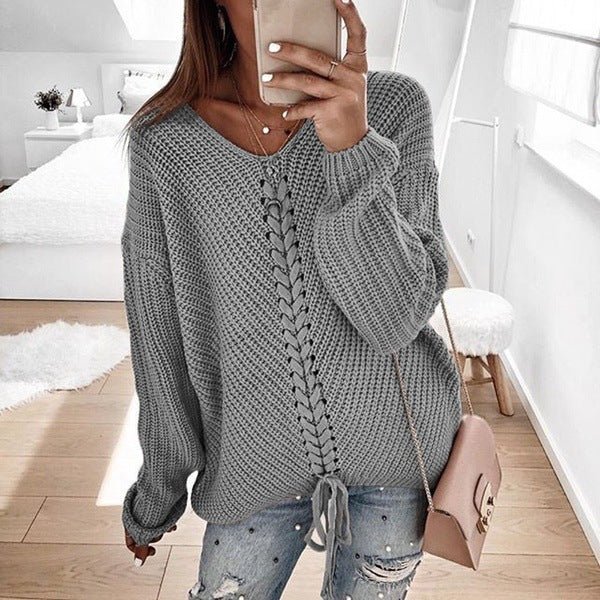 Vorina Luxury FashionWomen's Loose Knit TopWomen's Sweaters