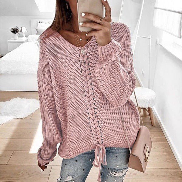 Vorina Luxury FashionWomen's Loose Knit TopWomen's Sweaters