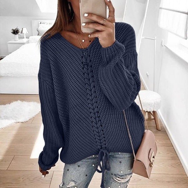 Vorina Luxury FashionWomen's Loose Knit TopWomen's Sweaters