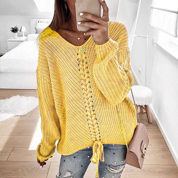 Vorina Luxury FashionWomen's Loose Knit TopWomen's Sweaters