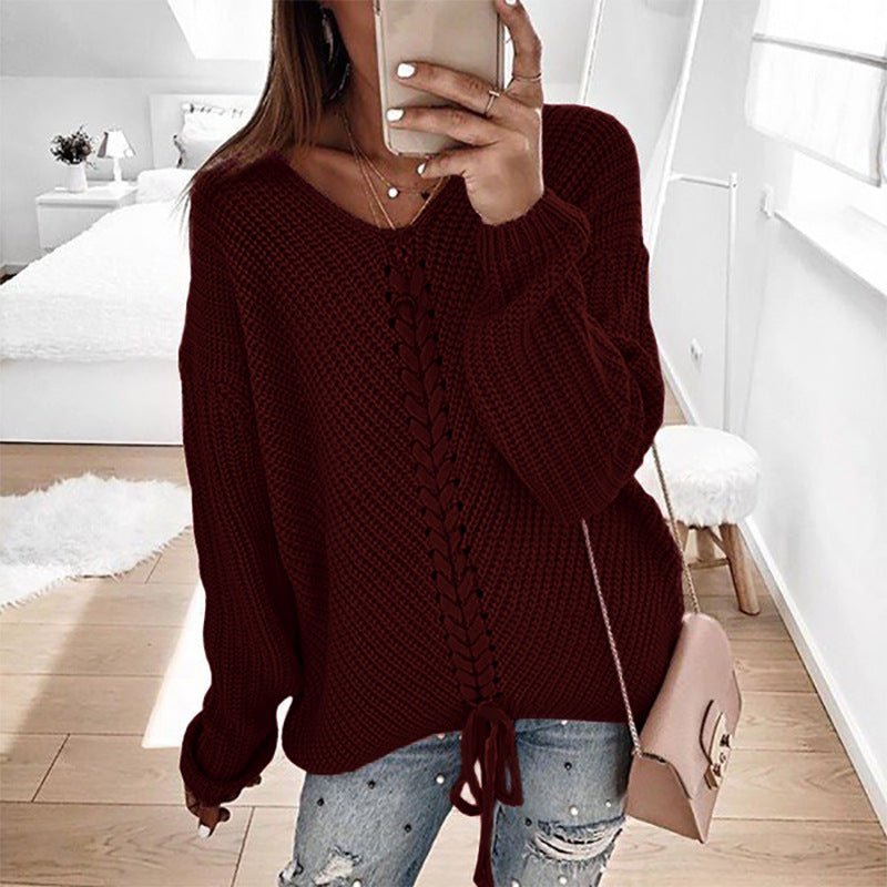 Vorina Luxury FashionWomen's Loose Knit TopWomen's Sweaters